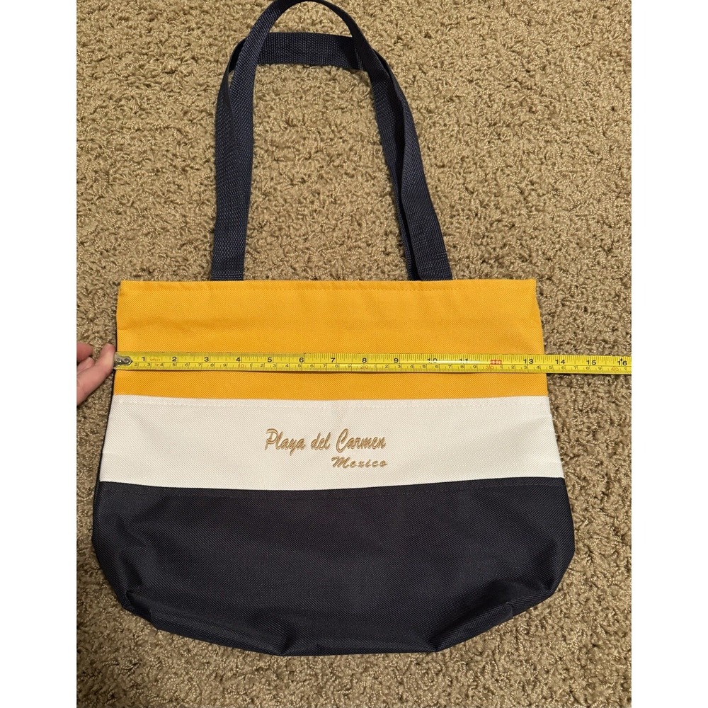PLAYA DEL CARMEN  Mexico BEACH  / TOTE  BAG / PURSE Canvas Zipper Vintage